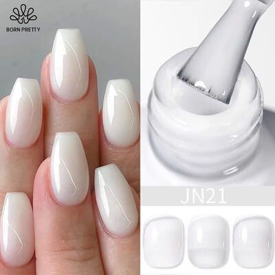 Milky White Jelly Nude Gel Nail Polish 10ml White Translucen