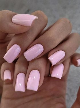 24pcs/set short square fake nails for women girls Pink green