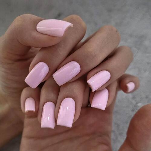 24pcs/set short square fake nails for women girls Pink green