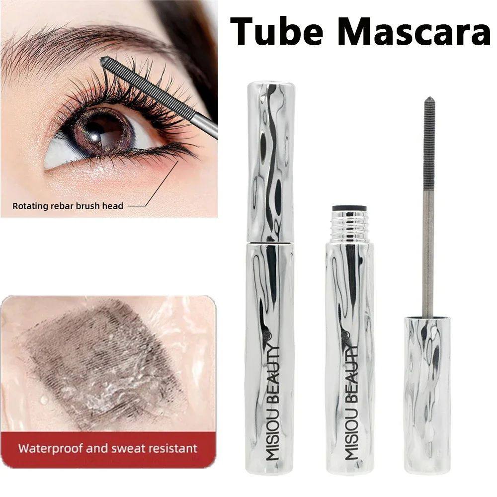 Waterproof Metallic Tube Mascara Black Silk Fiber Long Curli