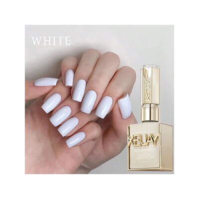 1Pc 15ML White Gel Pure Nail Polish Gel Nail Add Semi-Perman