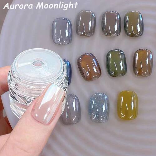 1jar Plating Aurora Chrome Nail Powder High-Gloss Moonlight