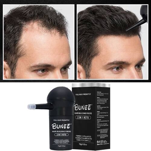Hair Fiber Set 15g: Men's Natural Hair-Dense Fibers for Bald