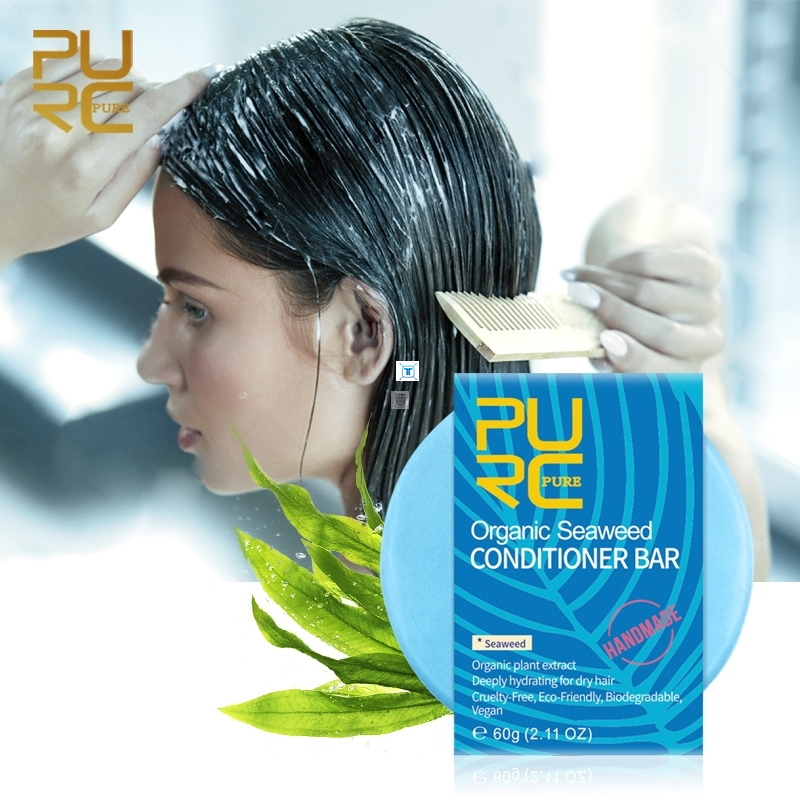 Seaweed conditioner Bar shampoo soap Vegan handmade repair