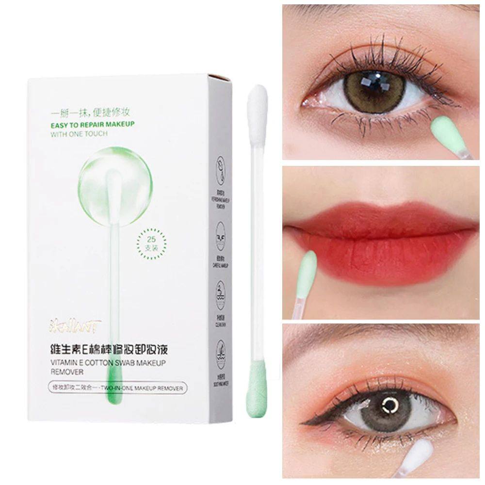 Makeup Remover Cotton Swabs - 25 pieces-Pre-soaked with Clea