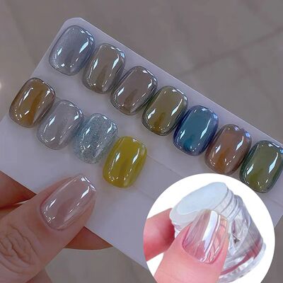 White Chrome Nail Powder Super Glossy Clear Mirror Effect Sm