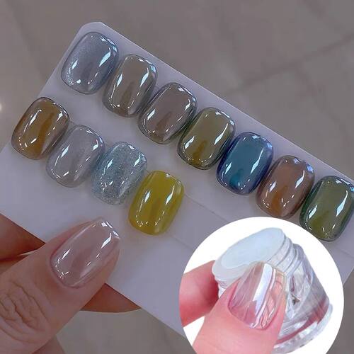 White Chrome Nail Powder Super Glossy Clear Mirror Effect Sm