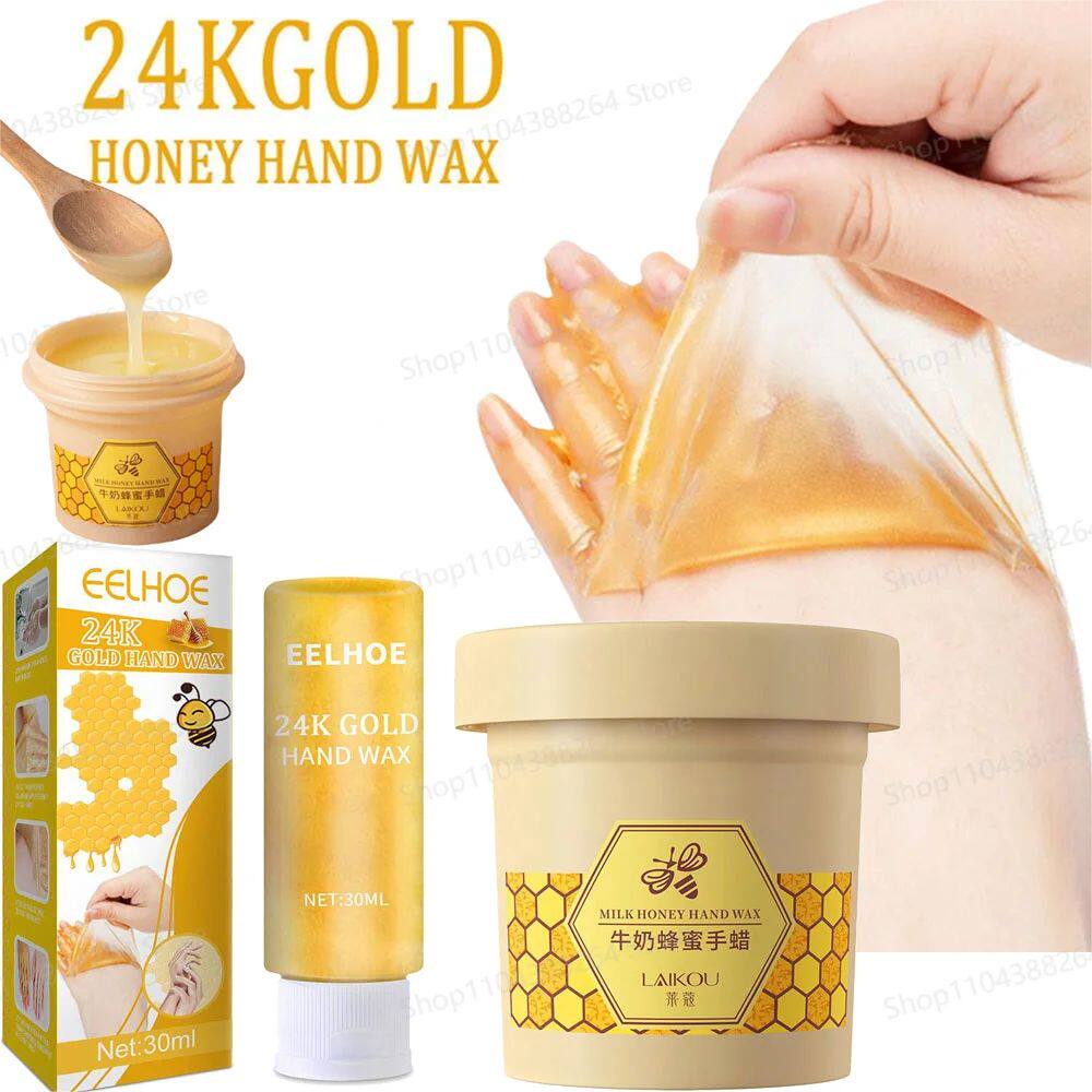 24K Gold Milk Honey Hand Care Masks Soothing Moisturizing Ex - 实物图