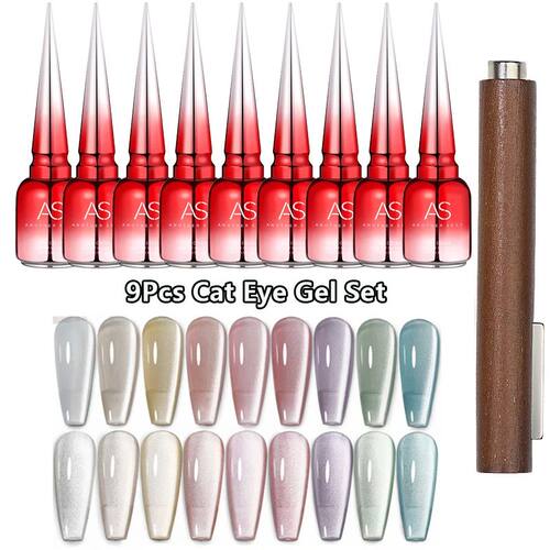 9pcs Cat Eye Magnetic Moonlight Gel Nail Polish Set 15ml Spa