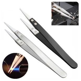 Steel Tweezers Stainless Ceramic Resistant High Temperature