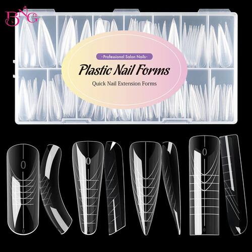 BNG Wide Size Dual Forms Nails Square Coffin Almond Nail Ext