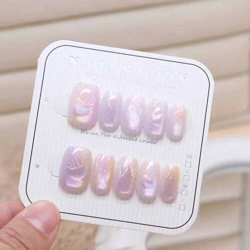10pcs Jellyfish Cat's Eye Press On Nails False Nails Square