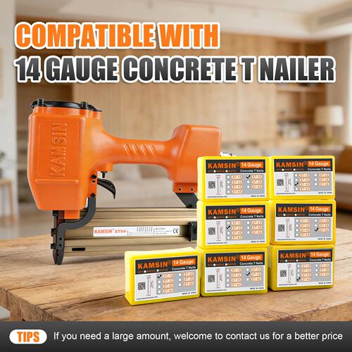 KAMSIN 14 Gauge Concrete T Nails, 18-64mm (3/4''-2 1/2''), G