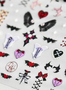 Wing Cross Bra Bat Love Heart Rose Flower Butterfly Horror S