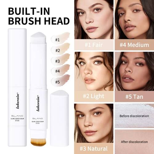 Triangular Color-changing Foundation Stick With Brush Smooth