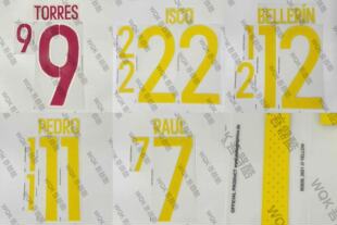 西班牙队2016欧洲杯主场客场球员版印字 元年 多选 伊涅斯塔 劳尔