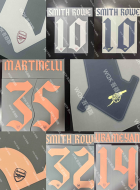 阿森纳2122赛季主场二客印字 正品 欧冠 2021通用 奥巴梅扬 ELMS