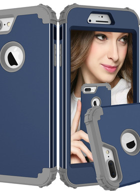 加厚屏幕保护双面防摔手机壳适用苹果7p/8p全包磨砂iPhone7Plus硅胶硬壳6sp军工铠甲壳三合一组合外壳个性