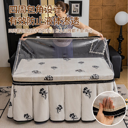 法式高档透明烤火桌防水防油桌布