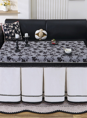 烤火桌罩套冬季加绒加厚高级感毛绒电暖桌罩烤火炉长方形桌罩定制