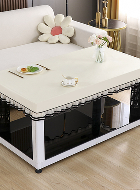 烤火桌子罩套防水长方形家用奶油风蕾丝简约茶几罩烤火炉电炉罩套