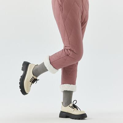 女士中腰加厚加绒内胆棉裤