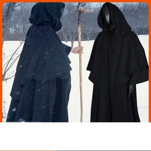 中世纪5色披风连帽长袍斗篷长袍斗篷长袖 扮 巫师向导斗篷cosplay装