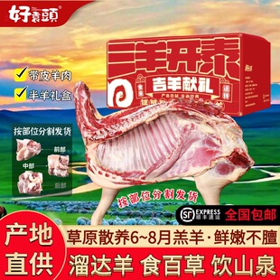 内蒙羊肉带皮9斤山羊新鲜半只羊腿羊排羊肉生鲜年货礼盒半只羊肉
