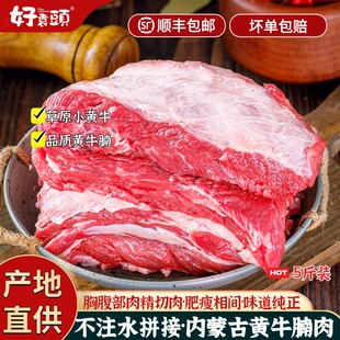好袁头牛腩锡盟黄牛肉内蒙牛肉粒新鲜生鲜原切商用冷冻批发牛腩肉