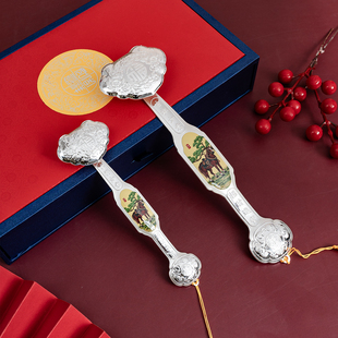 纯银如意999足银银行马年春节礼品投资银条摆件保险公司年庆送礼