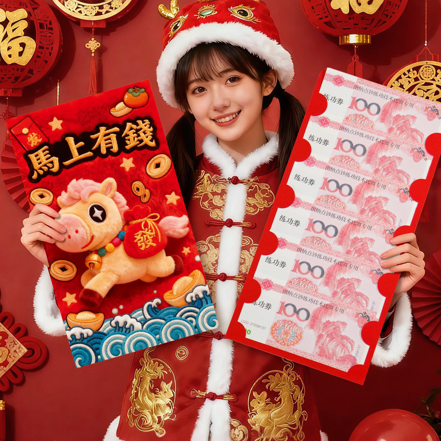 新款2026马年超级大红包袋特大号装一万元压春节过年利是封岁钱包