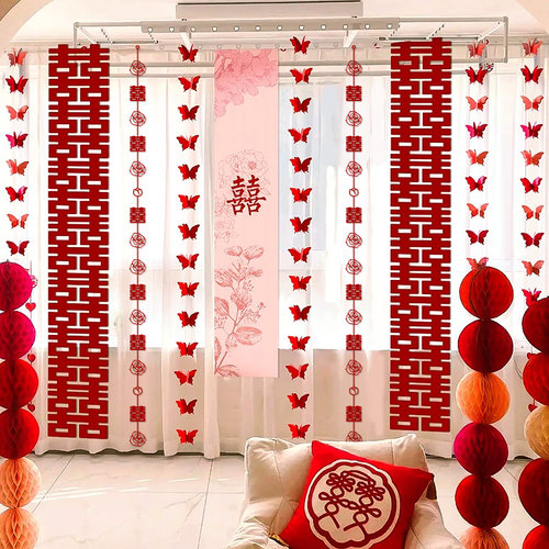 婚房布置套装女男方结婚装饰简单