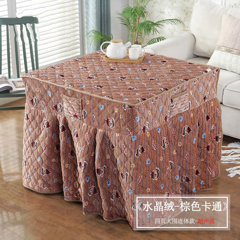 亲肤绒面正方桌子烤火罩取暖布罩