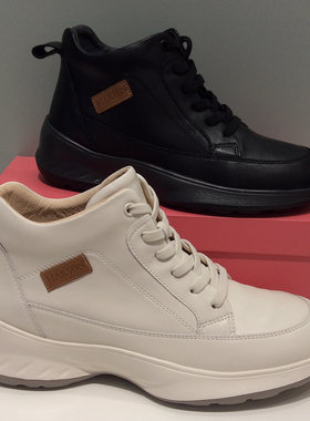 哈森HARSON正品2025新款加绒高帮厚底轻便HCA246102女鞋HCA256111