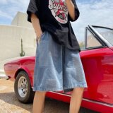 2023年夏季新款港风不规则提花牛仔裤XZ415-NZ883-P43，男装牛仔裤，星座416