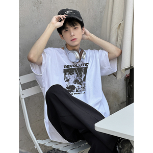 2024年夏季男新款美式印花短袖T恤XZ416-DT2028-P30图片