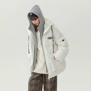 2024年冬季假两件PU皮白鸭绒羽绒服XZ415-YR2008-P278图片