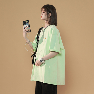 2023年夏季新款大码圆领印花短袖T恤XZ415-DT110-P25图片