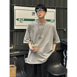 2024年夏季男港风大码纯色圆领短袖T恤XZ416-DT101-P25，男装T恤，星座416