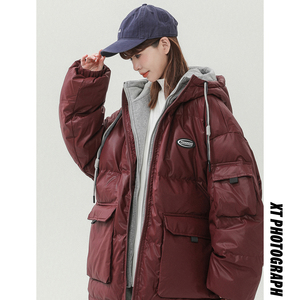 2024年冬季假两件PU皮白鸭绒羽绒服XZ416-YR2008-P278图片