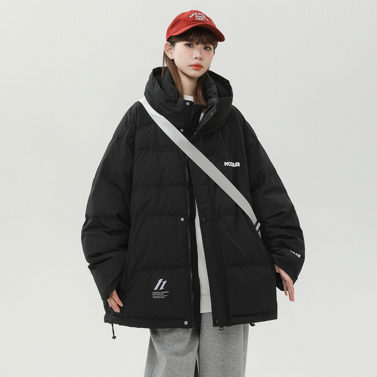 2024年冬季中性风个性立领印花白鸭绒羽绒服XZ416-YR2003-P258，男装羽绒服，星座416