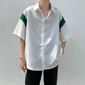2023年夏季新款拼接五分袖短袖衬衫XZ415-C4076-P33图片