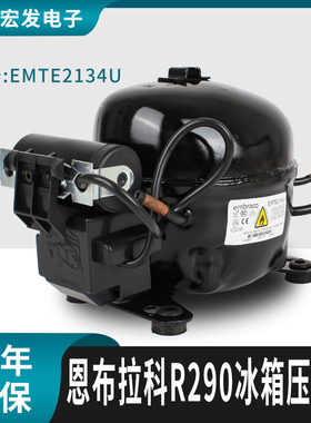 R290原装恩布拉科冷柜冰箱冰柜制冷压缩机EMT2125U机头EMTE2134U
