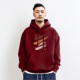 马年加绒酒红色重磅大码 美式 潮牌余文乐连帽卫衣男秋冬季 宽松外套