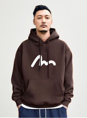 余文乐日系潮牌连帽套头卫衣男士秋冬季重磅加绒宽松休闲高级外套