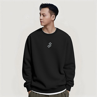 香港潮牌陈伟霆圆领卫衣男款秋冬季简约重磅纯棉创意小众运动上衣