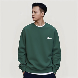 香港潮牌陈伟霆圆领卫衣男秋冬日系简约情侣外套纯棉休闲百搭上衣