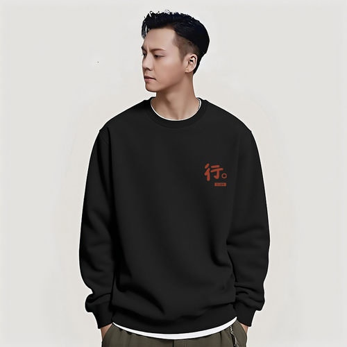 秋冬新款重磅纯棉青年高端帅气外套香港潮牌陈伟霆圆领套头卫衣男