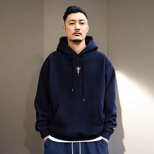 香港潮牌余文乐卫衣男士创意红色连帽时尚秋冬季宽松百搭情侣外套