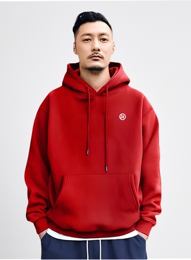 香港潮牌440克大码卫衣余文乐休闲重磅加厚纯棉百搭简约连帽外套